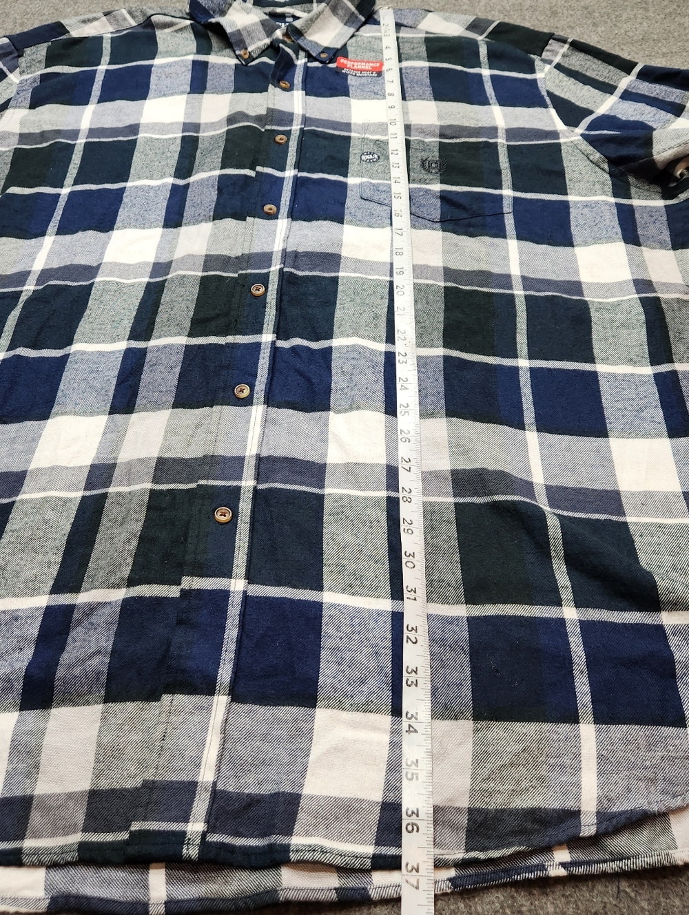 Chaps Performance‎ Flannel Shirt 3XLT Blue Plaid Button Down Big Tall - Picture 2 of 6